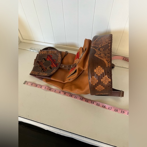 Puro cuero Multicolor Faux Leather  Backpack - Picture 9 of 10